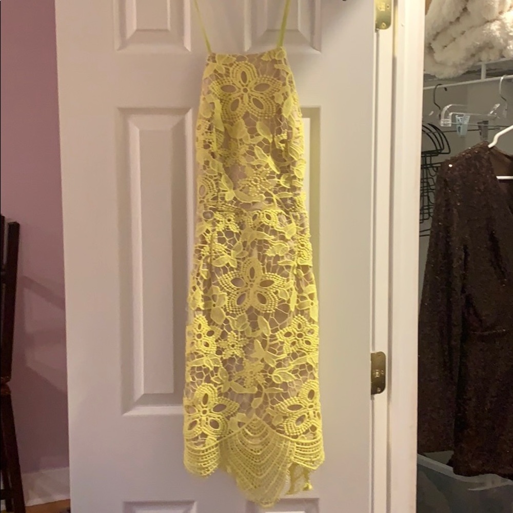 Lime green/ yellow dress